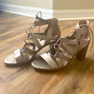 Naturalizer Gold Lace Up Heels, size 7.5